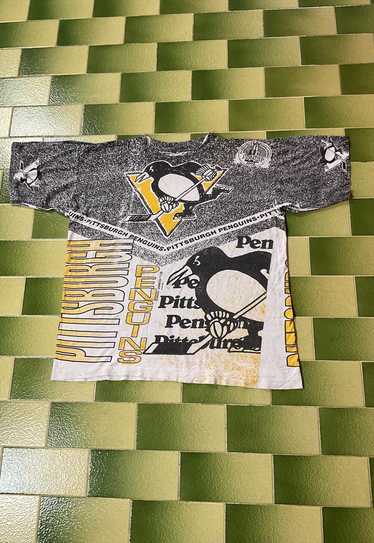 Vintage 1991 NHL Pittsburgh Penguins All Over Pri… - image 1