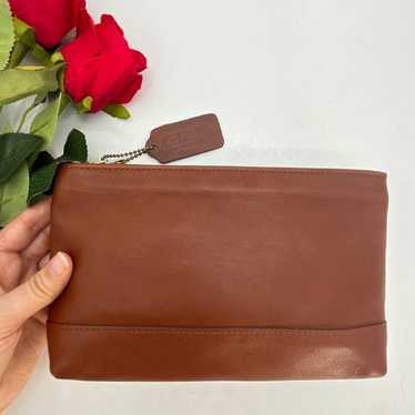 バッグ Vintage Coach Chunky Case makeup Pouch Vintage Coach New York Chunky Case Leather Makeup Kit Pouch