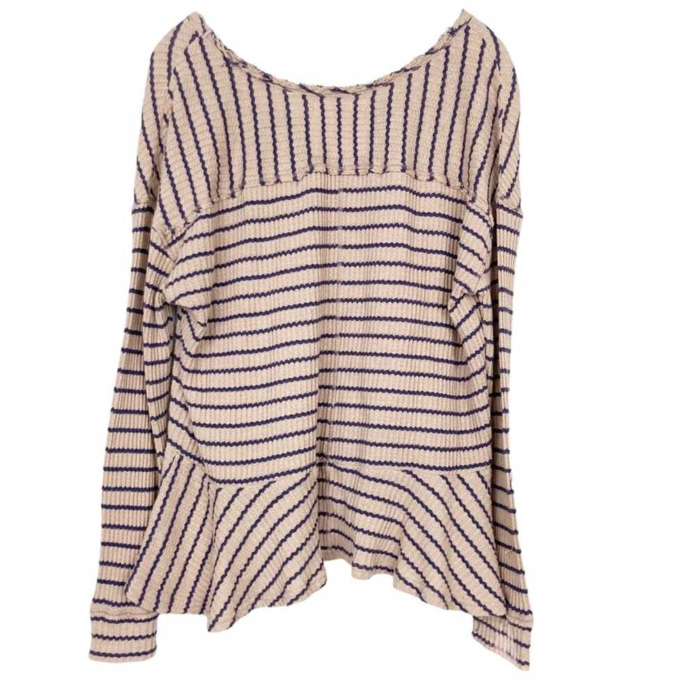 Free People We The Free Tan Striped Raw Hem Ruffl… - image 4