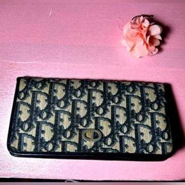 Christian Dior long wallet trotter□ Christian Dior Denim Trotter Monogram Long Wallet | eBay