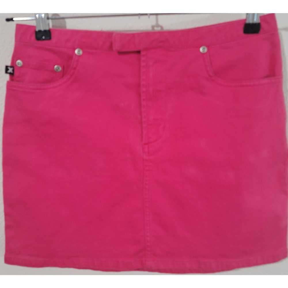 Other Express Jeans Pink Denim Mini Skirt 5 6 Str… - image 1