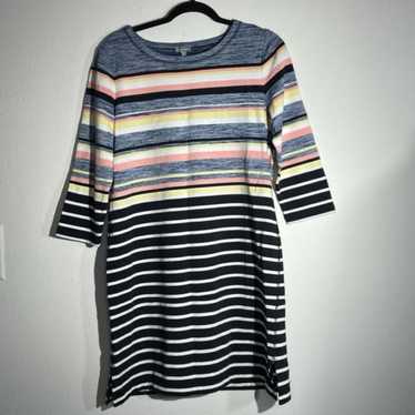 Other T BY TALBOTS Black White Pink Striped Shift 