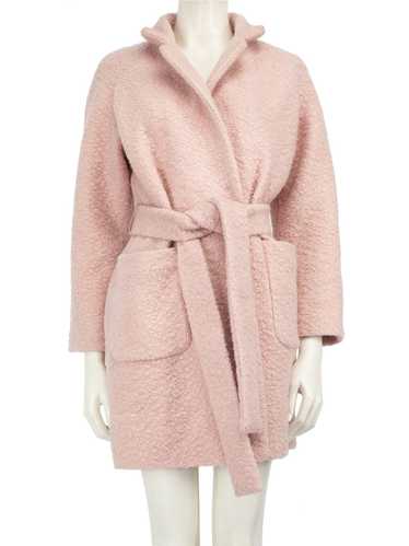 Ganni Pink Belted Wool Coat