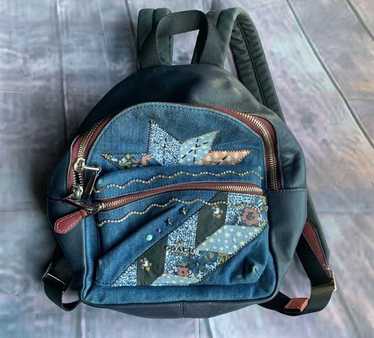 Coach Charlie Mini Denim shops Leather Coastal Backpack