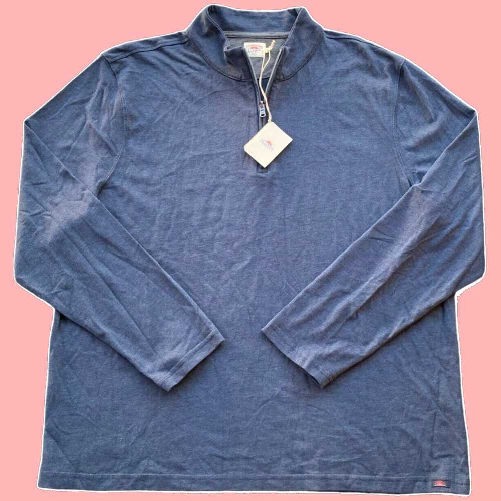 Faherty Luxurious FAHERTY Navy Blue Quarter Zip M… - image 1