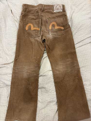 Evisu Khaki corduroy pants