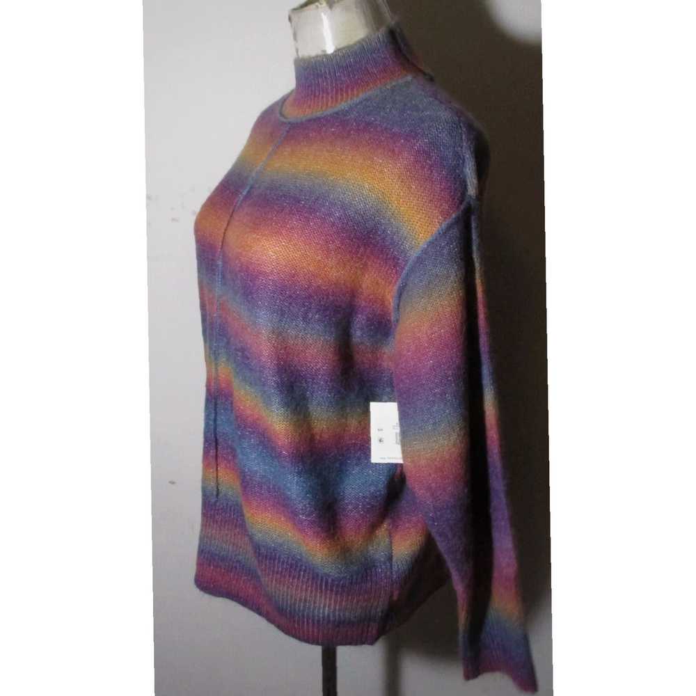 Rainbow Rainbow Fleece Mock Neck Wool Blend Beach… - image 4