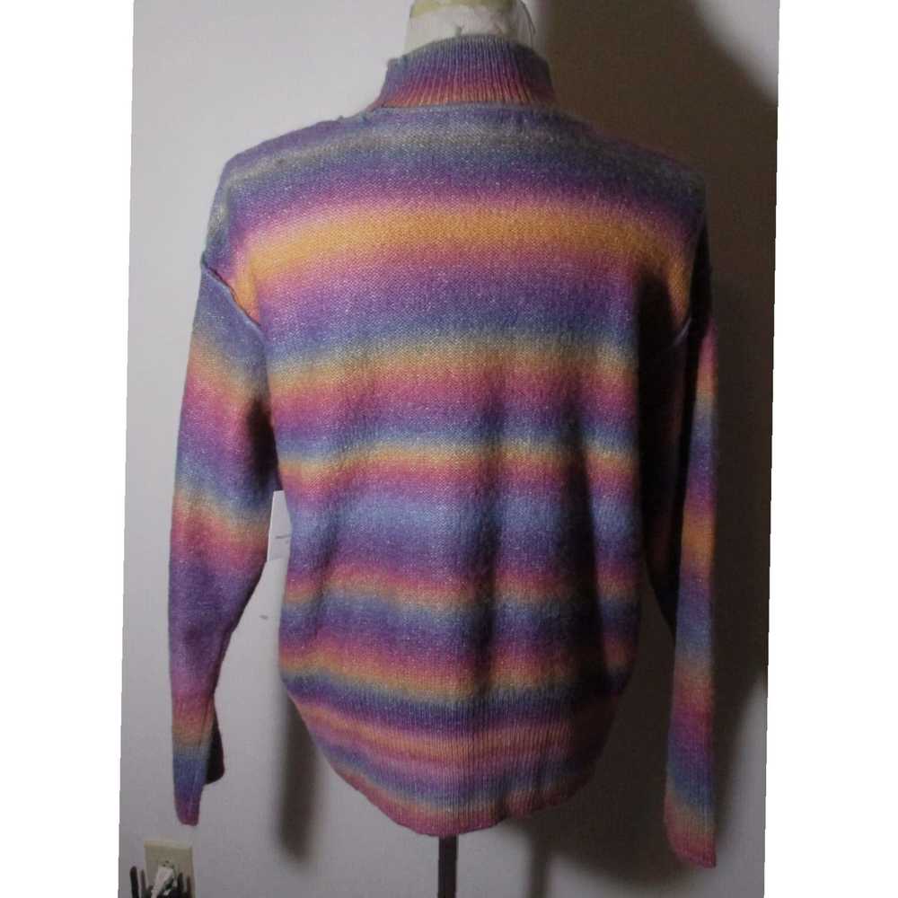 Rainbow Rainbow Fleece Mock Neck Wool Blend Beach… - image 5