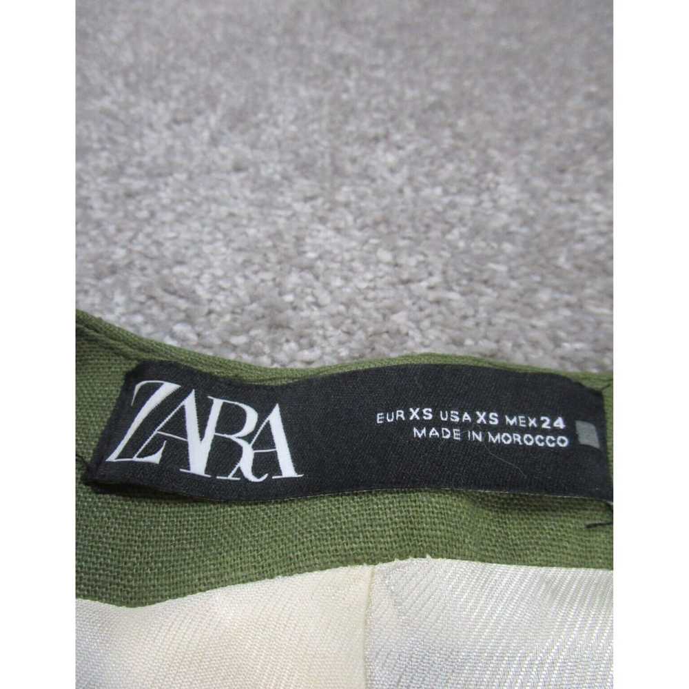 Zara Authentic Western Style Green Linen Blend Ve… - image 6