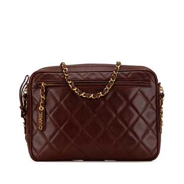 Red Chanel Quilted Caviar Camera Bag