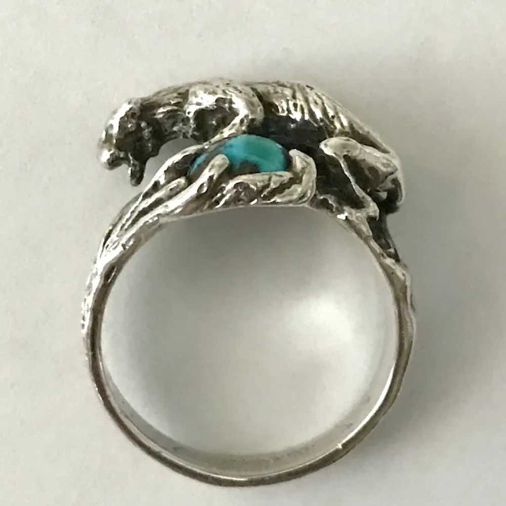 Vintage Navajo Sterling Silver Turquoise and Pant… - image 7