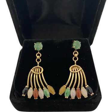 Vintage 14 Karat Jadite Earrings - image 1