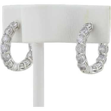 Sterling Silver Sparkly Cubic Zirconia Hoop Earrin