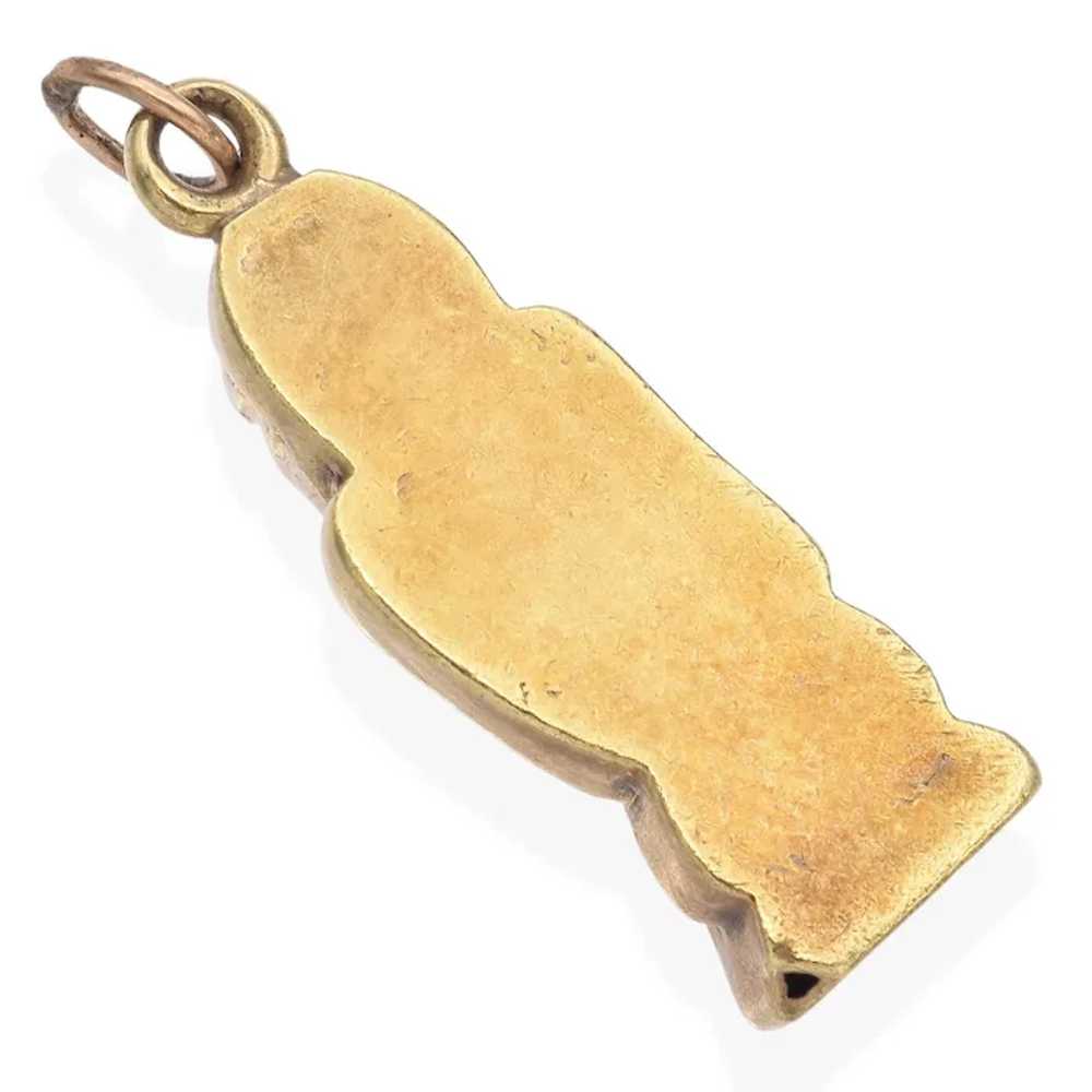 Vintage 14K Yellow Gold Sitting Man Charm Pendant - image 4