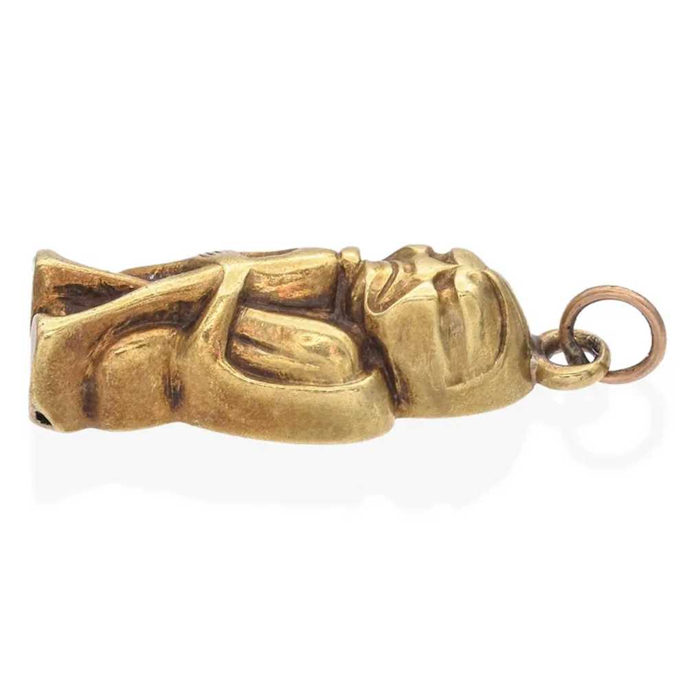 Vintage 14K Yellow Gold Sitting Man Charm Pendant - image 5