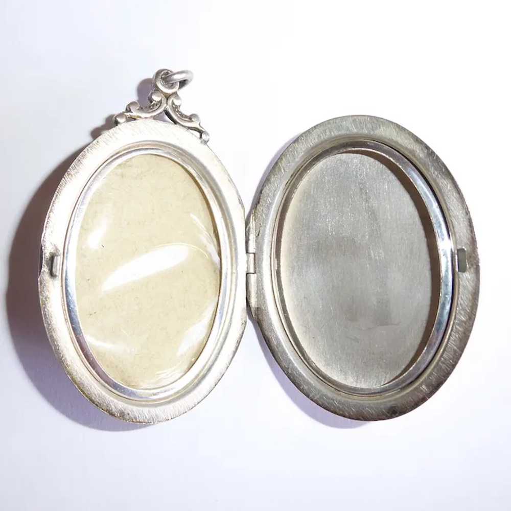 Victorian Revival Engraved Sterling Locket - image 6