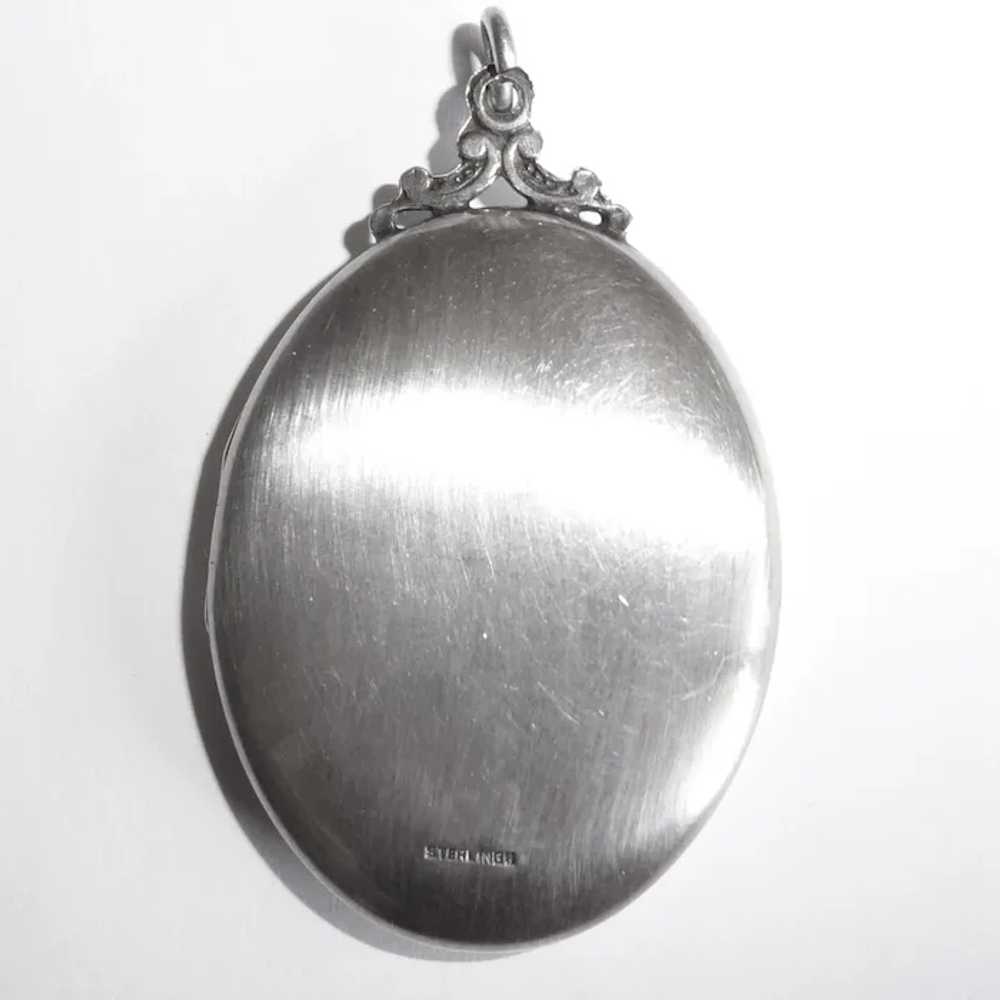 Victorian Revival Engraved Sterling Locket - image 7