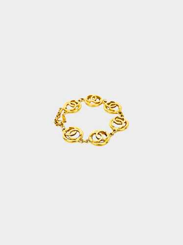 Chanel SS 1982 Gold Round CC Charm Link Bracelet