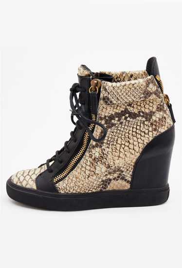 Giuseppe Zanotti python embossed leather wedge