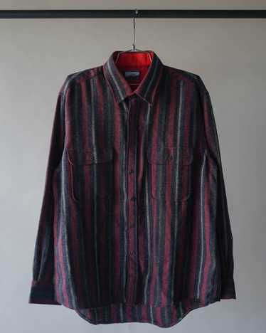 80's Wool Striped Shirt - XL