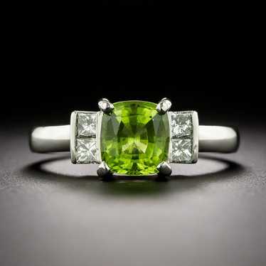 Estate Petite Peridot and Diamond Ring