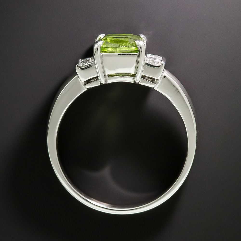 Estate Petite Peridot and Diamond Ring - image 3