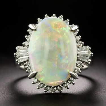 Estate Opal and Diamond Halo Ring