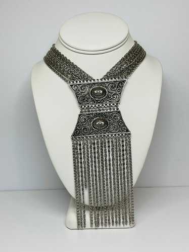 Silver Etruscan Fringe Necklace - image 1