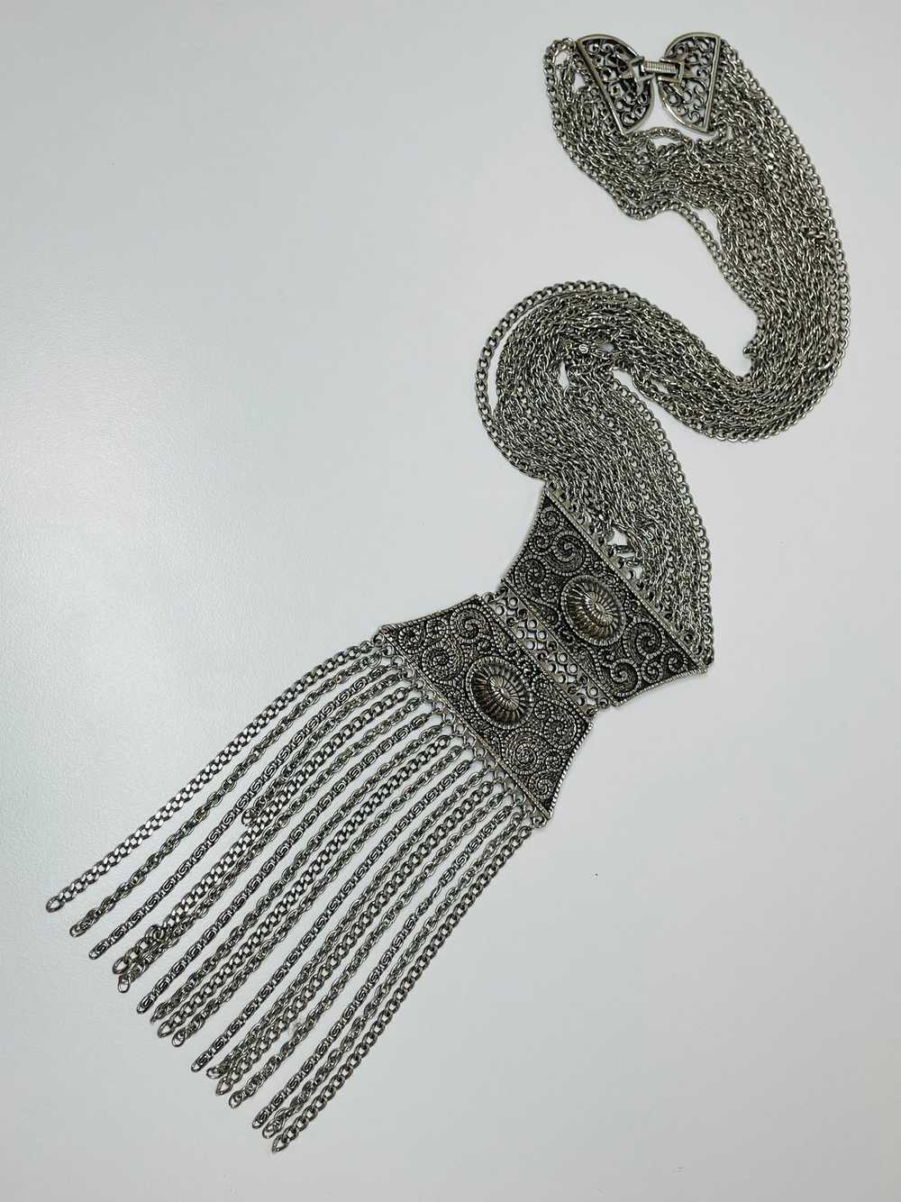 Silver Etruscan Fringe Necklace - image 2