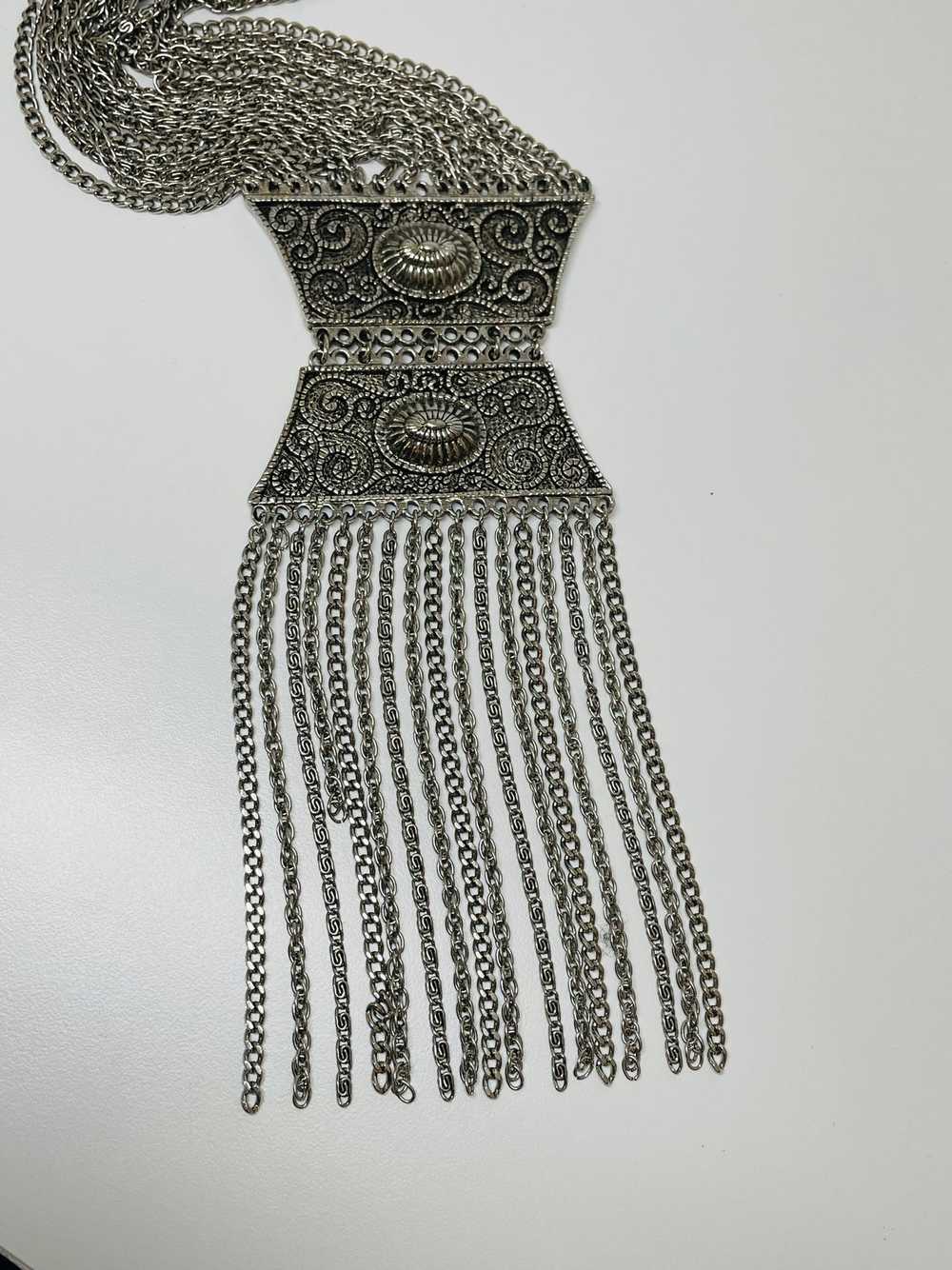 Silver Etruscan Fringe Necklace - image 3