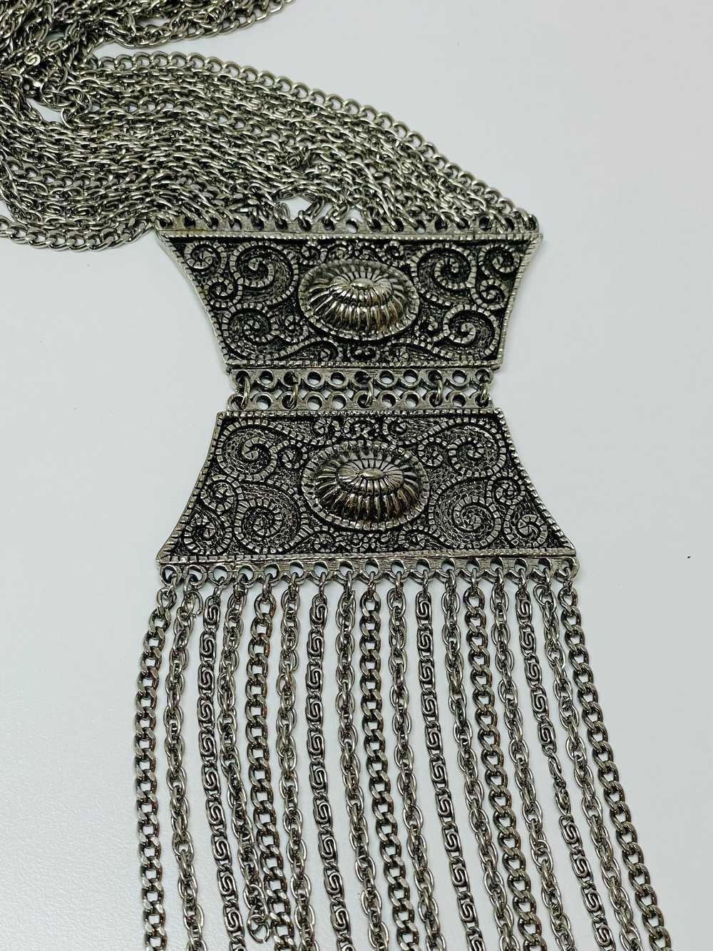 Silver Etruscan Fringe Necklace - image 5