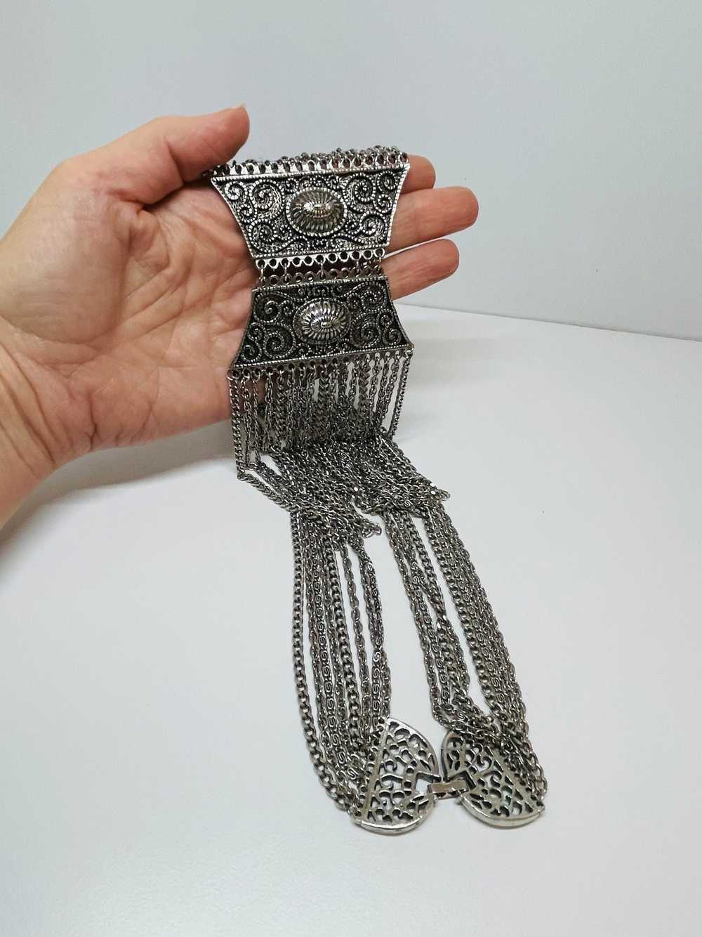 Silver Etruscan Fringe Necklace - image 9