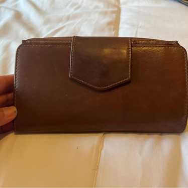 Designer Stylish Brown Leather Wallet with Snap C… - image 1