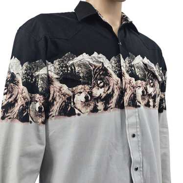 Roper Roper Vintage Wolves Long Sleeve Pearl Snap 