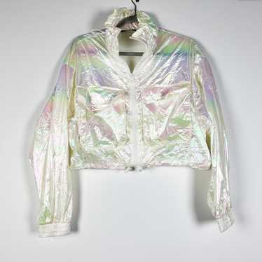 Zara Zara White Pearl Holographic Metallic Full Z… - image 1