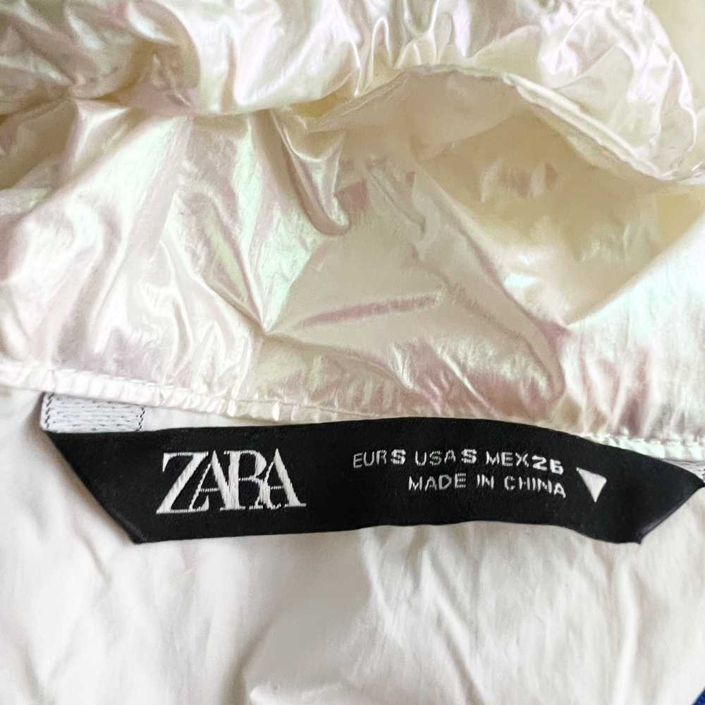 Zara Zara White Pearl Holographic Metallic Full Z… - image 2