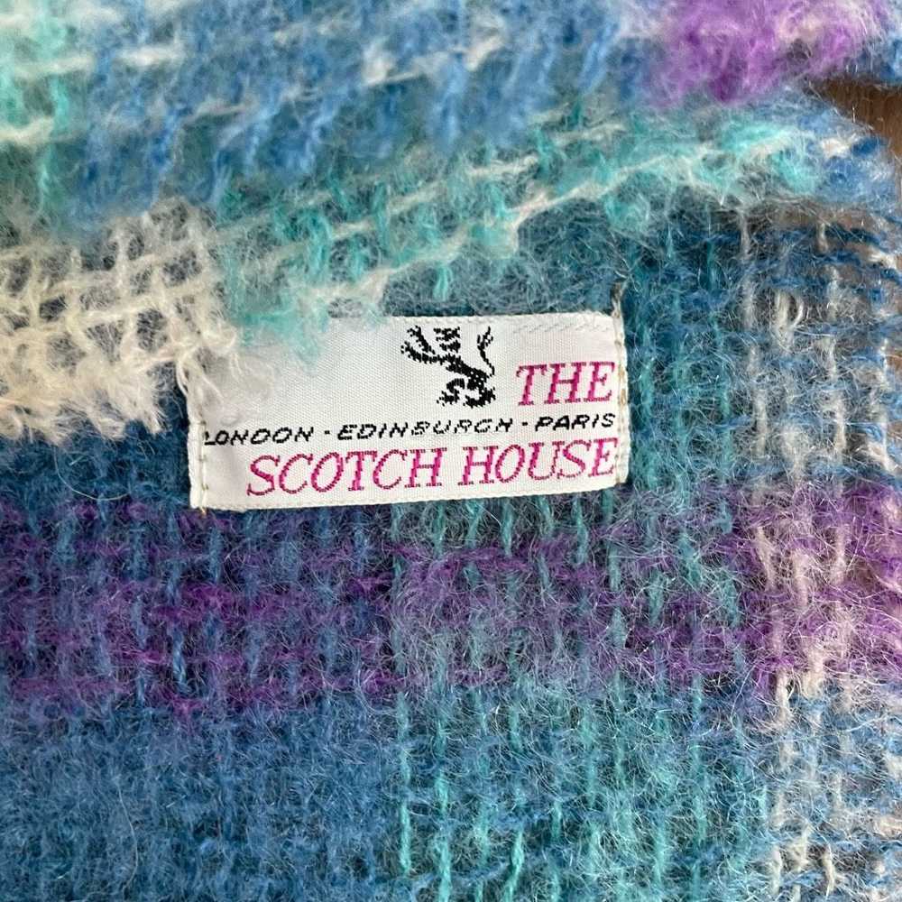 Vintage Vintage The Scotch House Plaid Scarf Turq… - image 3