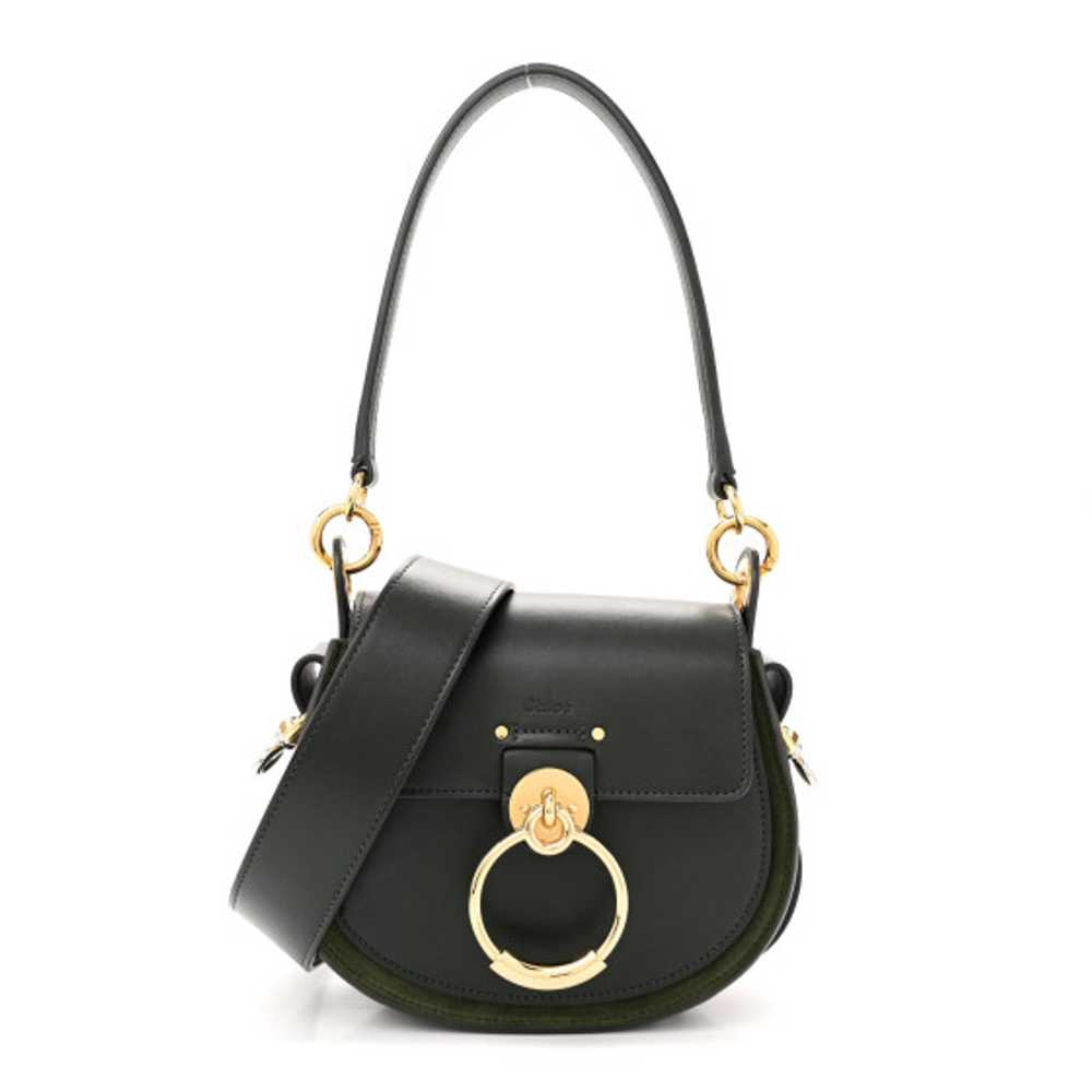 CHLOE Calfskin Suede Small Tess Bag Deep Forest - image 1