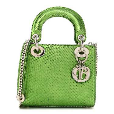 CHRISTIAN DIOR Metallic Snakeskin Mini Lady Dior G