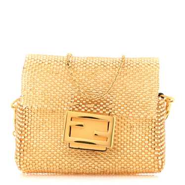 FENDI Glass Vitello King Beaded Mini Pico Baguette