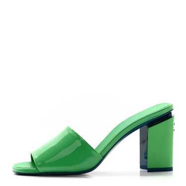 CHANEL Patent CC Mules 37 Green Turquoise - image 1