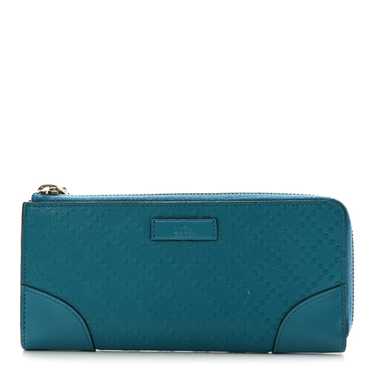 GUCCI Bright Diamante Zip Around Wallet Turquoise