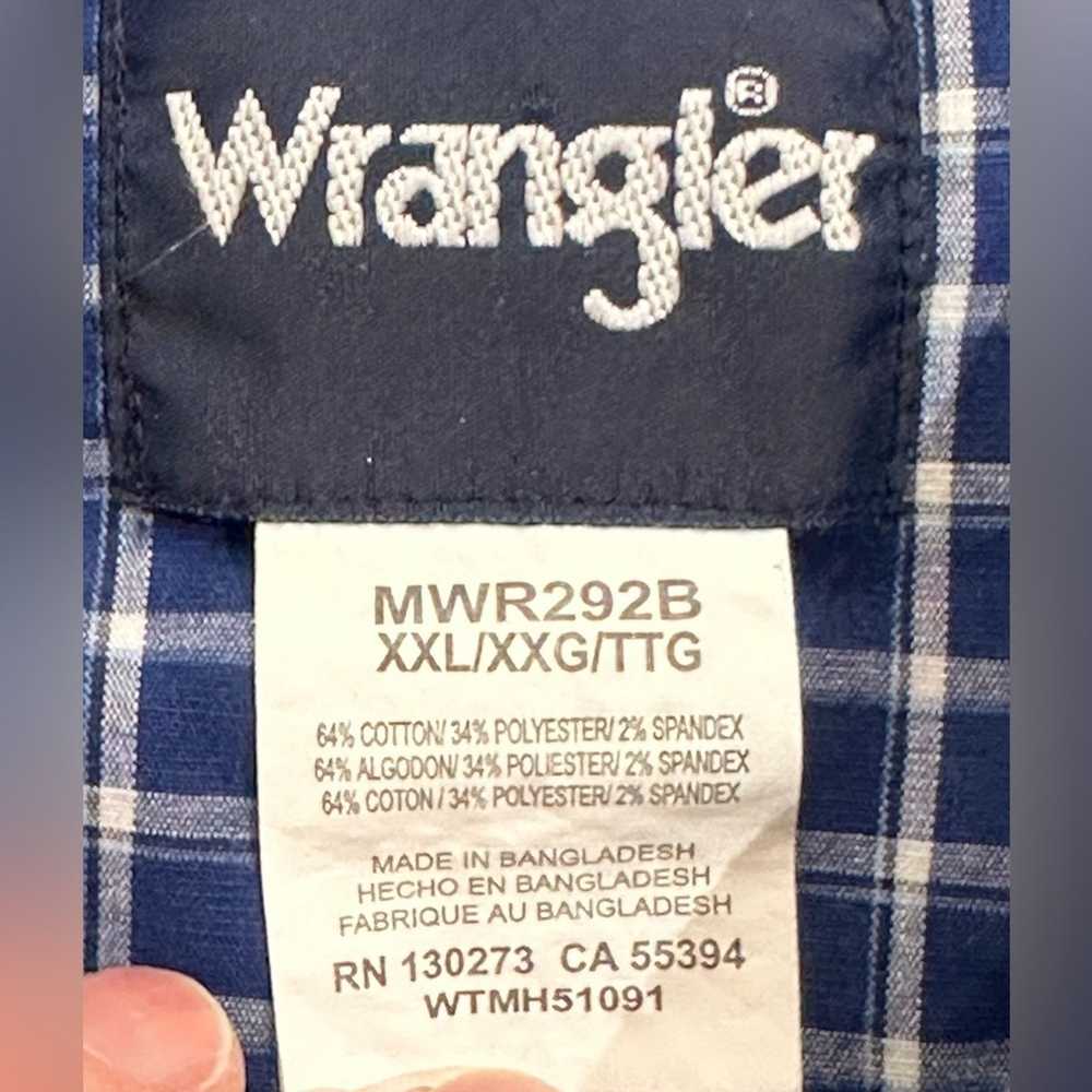 Wrangler Wrangler Blue Plaid Pearl Snap Western S… - image 4