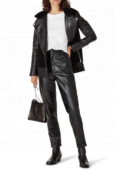 Slate & Willow Faux Shearling Collared Leather Jac