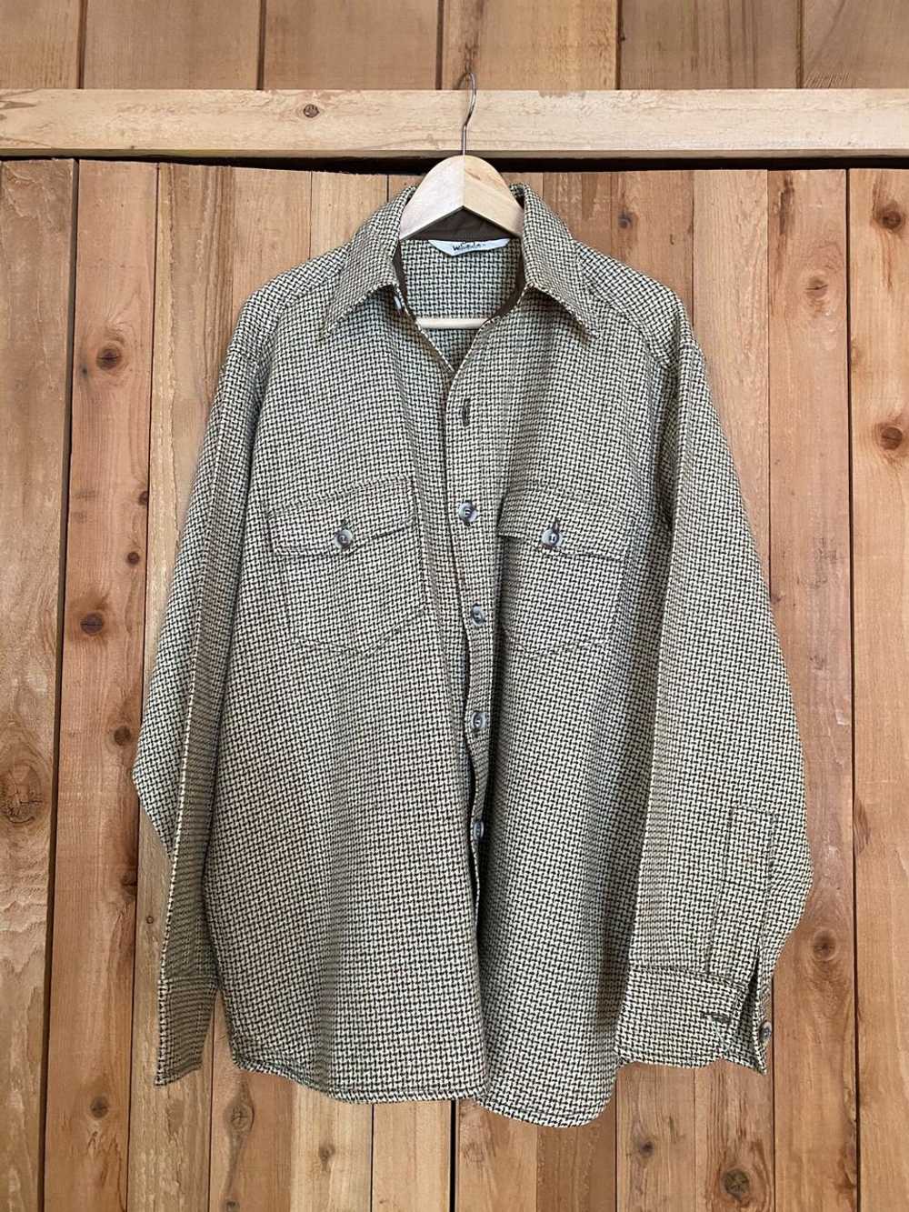 Vtg Woolrich Tiny houndstooth 100% wool shirt (no… - image 1