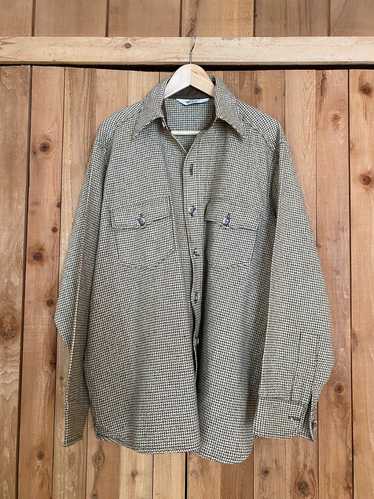 Vtg Woolrich Tiny houndstooth 100% wool shirt (non