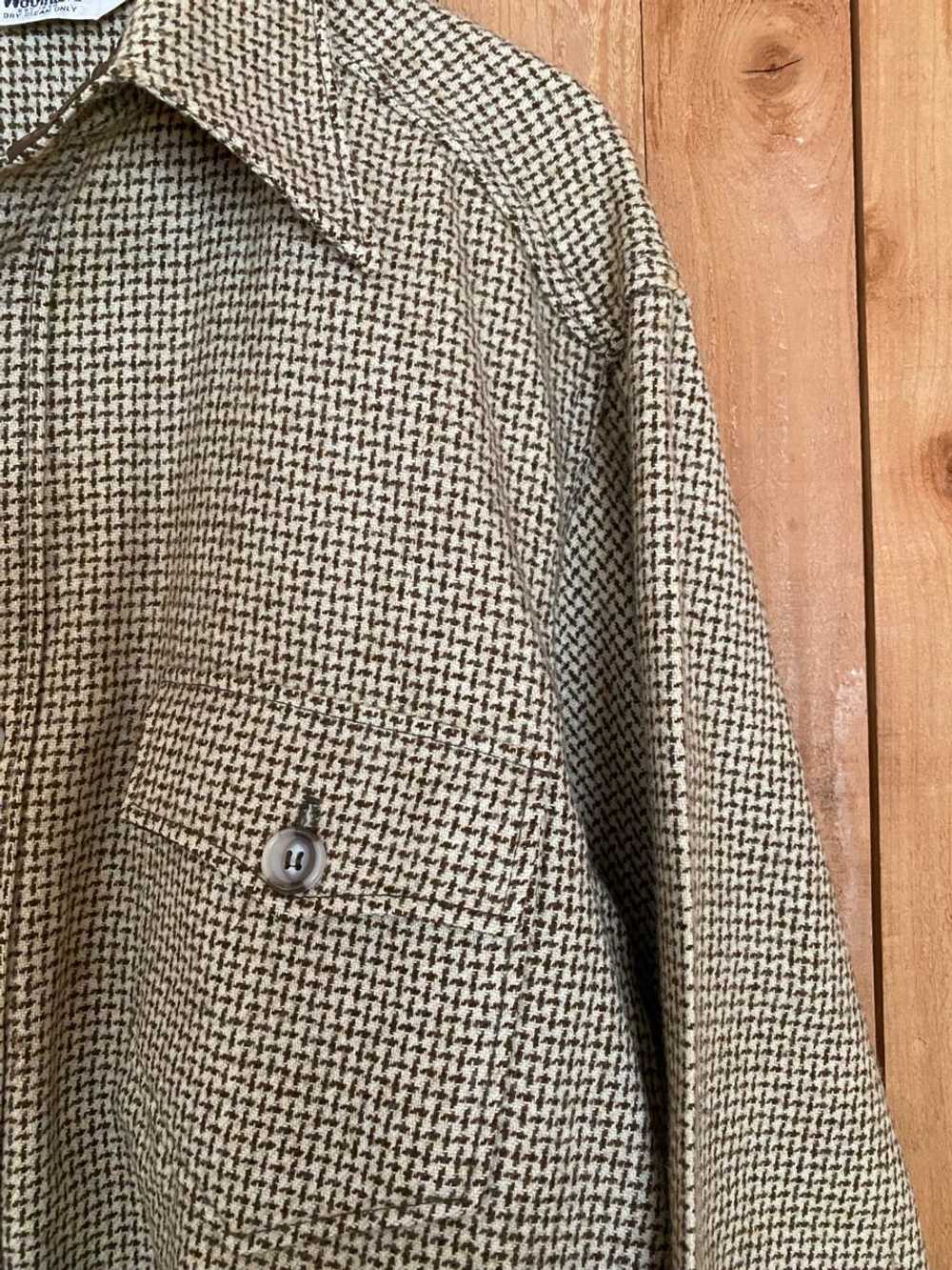 Vtg Woolrich Tiny houndstooth 100% wool shirt (no… - image 3