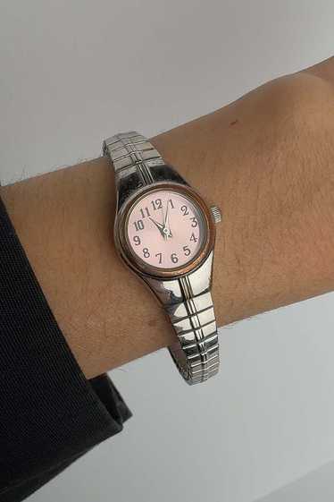 Vintage Stretch Band Watch - Silver Tone