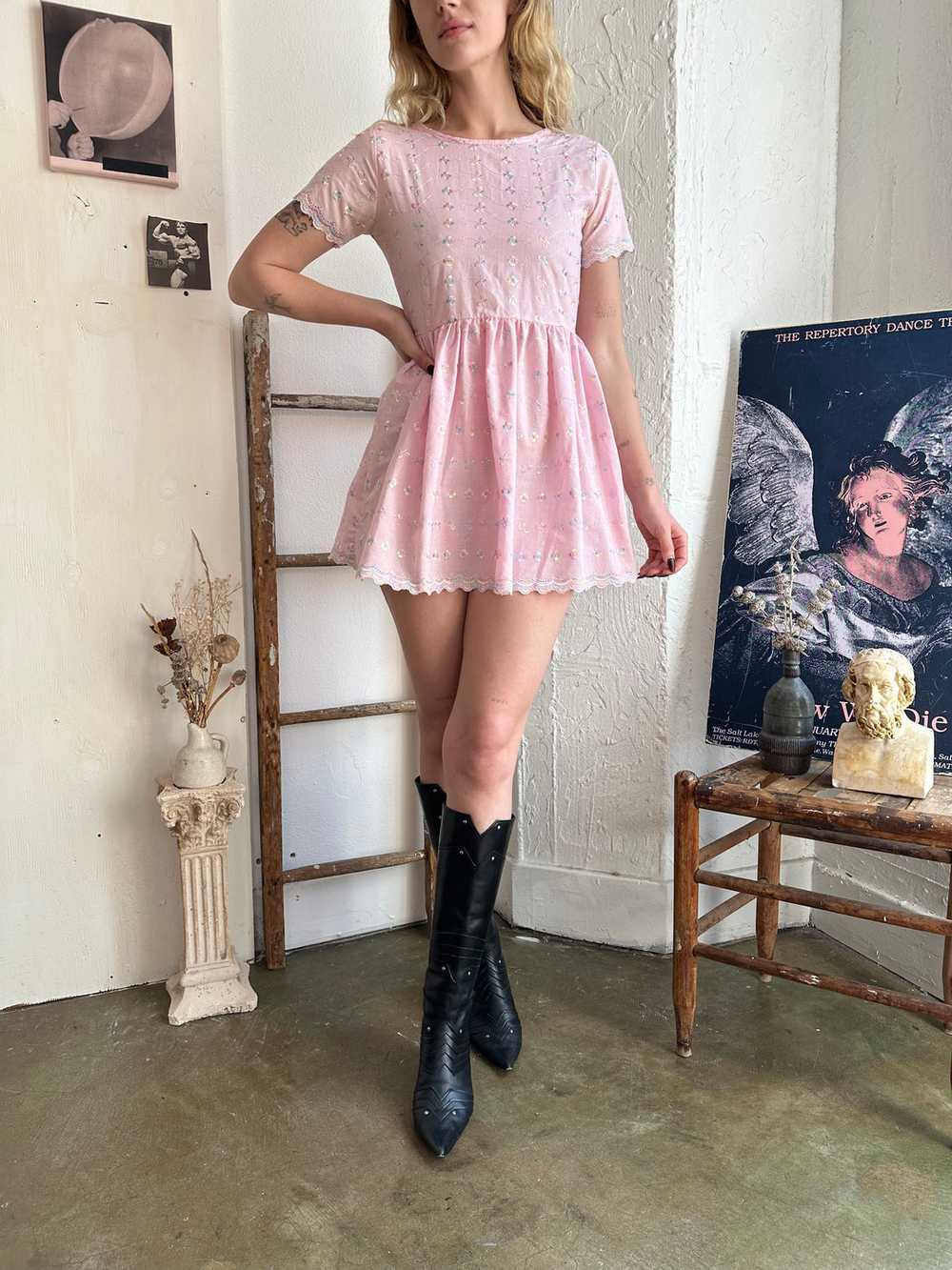 1990s Baby Doll Pink Mini Dress (XS) - image 1