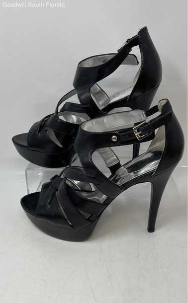 Guess Womens Black Leather Buckle Stiletto Strappy